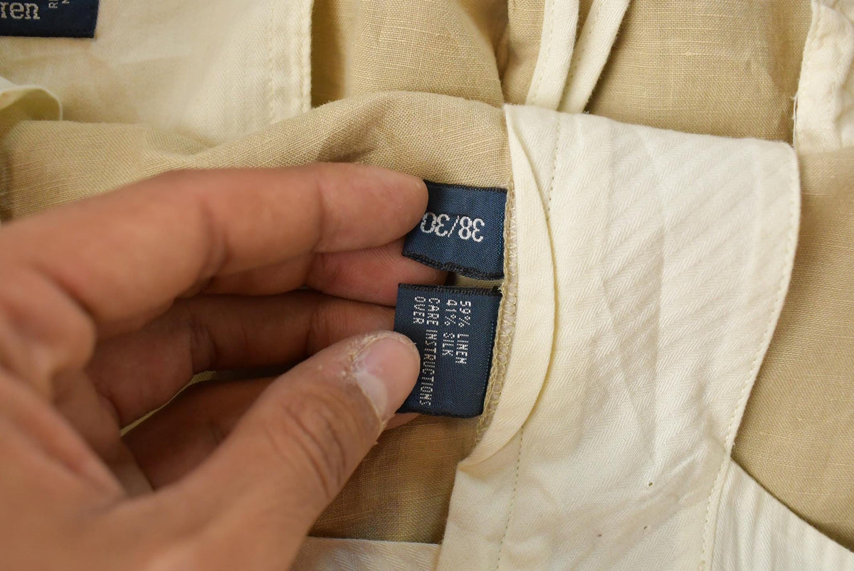 Vintage 1990's Polo Ralph Lauren Linen Silk Trousers Men's 38 x 30 from propervintagecanada