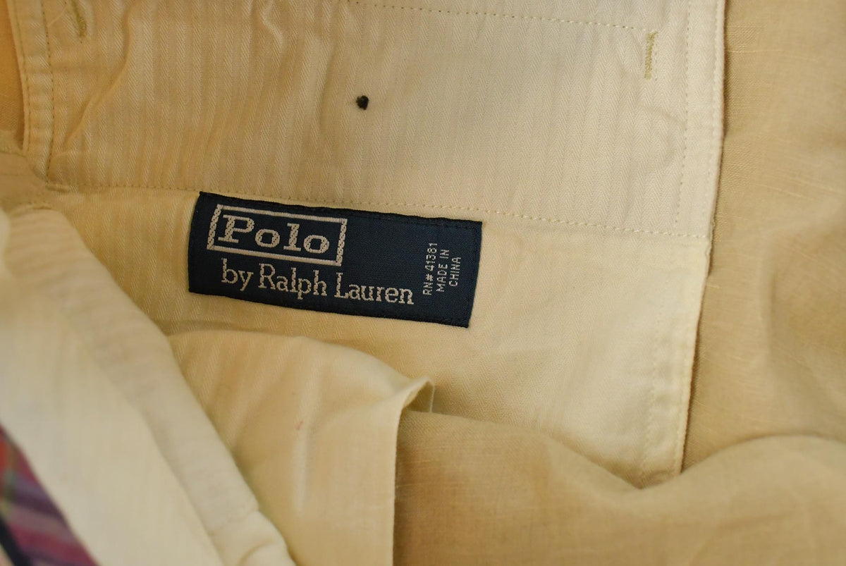Vintage 1990's Polo Ralph Lauren Linen Silk Trousers Men's 38 x 30 from propervintagecanada