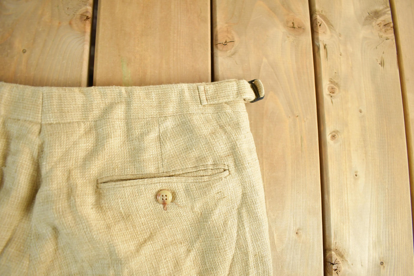 Vintage 1990's Polo Ralph Lauren Silk Flax Trousers Men's 34 x 30 from propervintagecanada