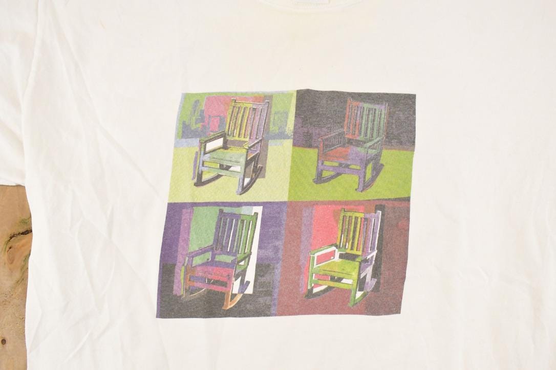 Vintage 1990's Pop Art Rocking Shirt Souvenir T-Shirt Men's M from propervintagecanada