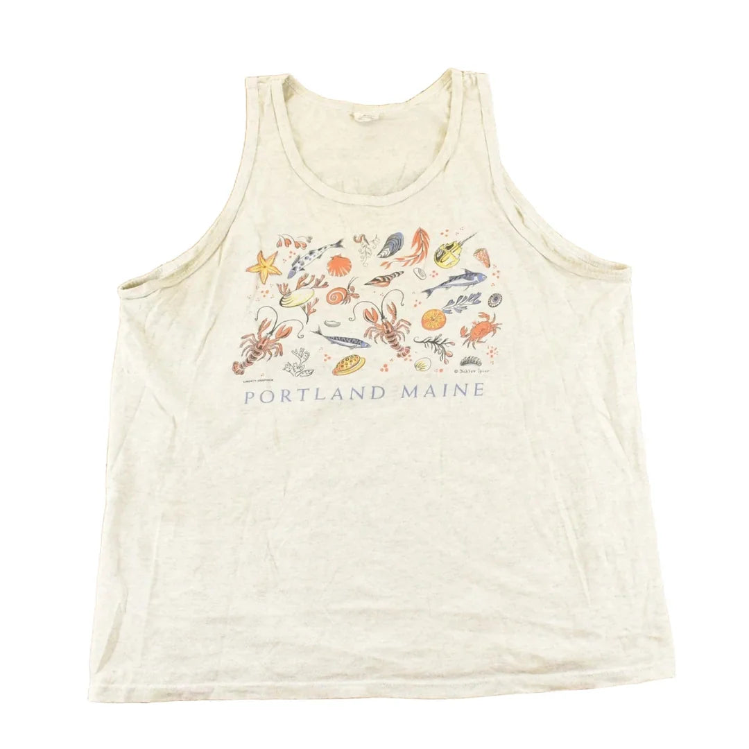 Vintage 1990's Portland Maine Souvenir Travel Tank Top Men's L from propervintagecanada