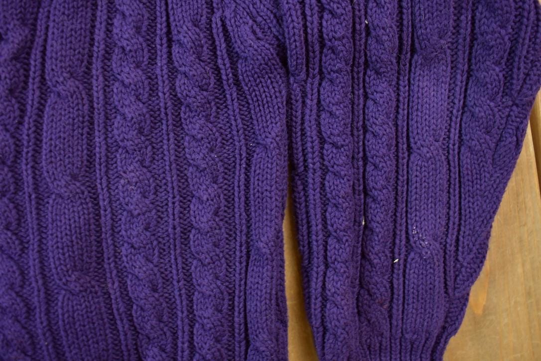 Vintage 1990's Purple Cable Knit Sweater Women's M from propervintagecanada