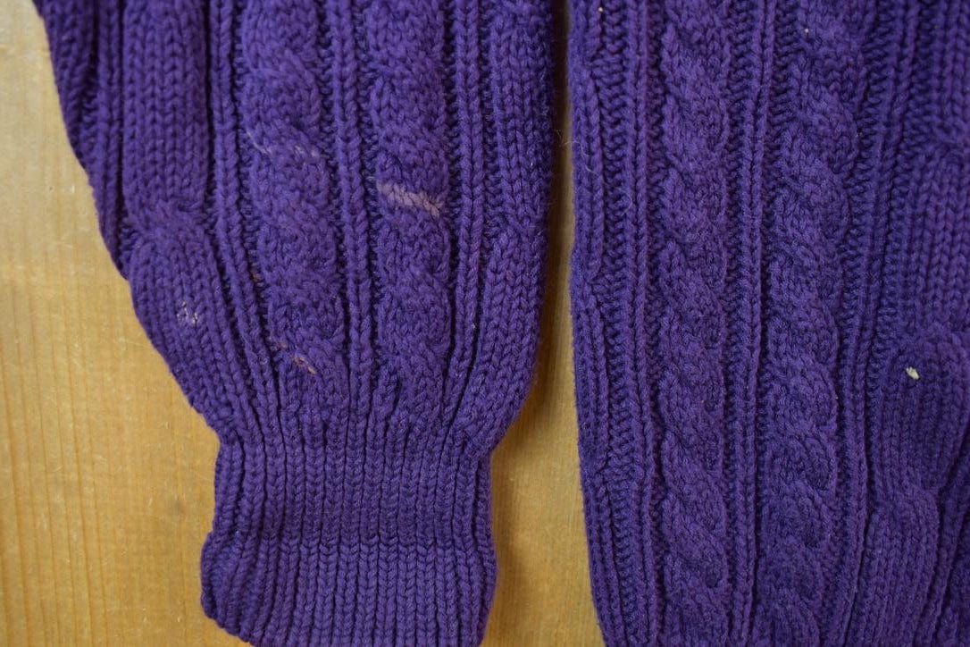 Vintage 1990's Purple Cable Knit Sweater Women's M from propervintagecanada