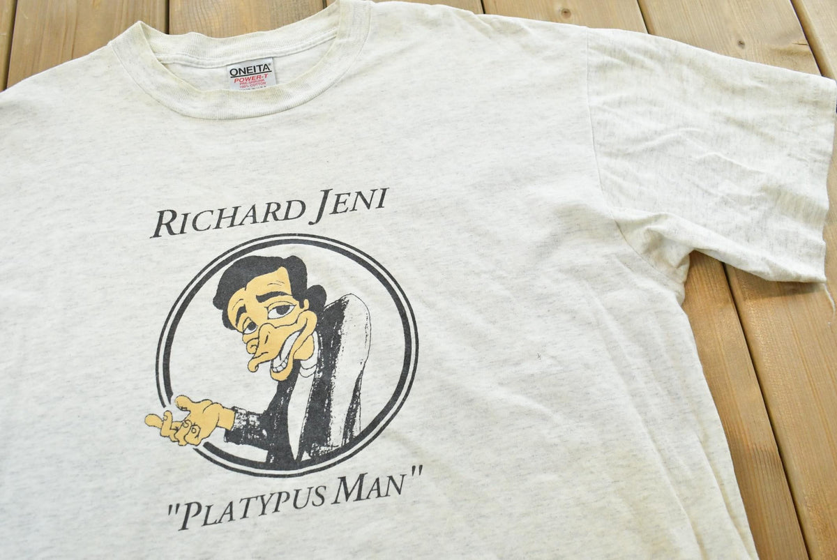 Vintage 1990's Richard Jeni Platypus Man T-Shirt Mens XL from propervintagecanada