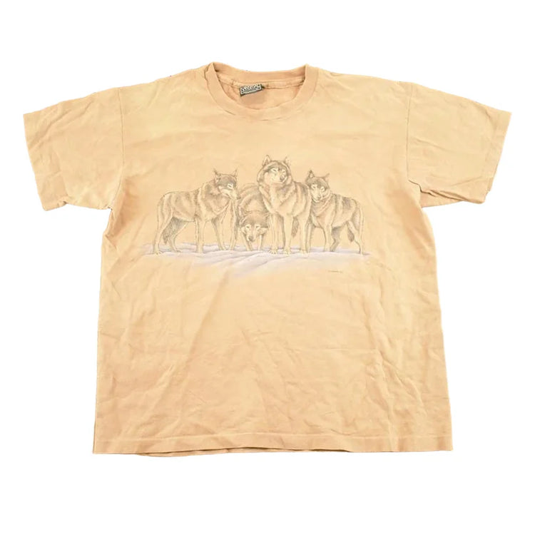 Vintage 1990's San Segal Wolves Souvenir Outdoorsman T-Shirt Men's L from propervintagecanada