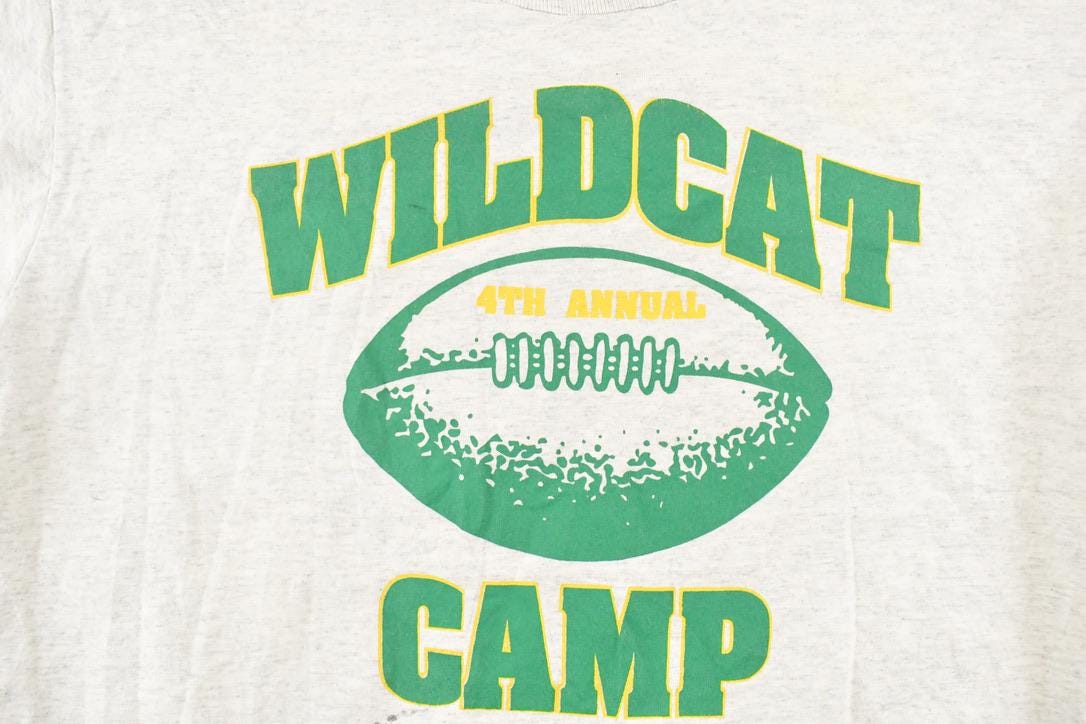 Vintage 1990's Screen Stars Best Wildcat Camp Souvenir Travel T-Shirt Men's M from propervintagecanada