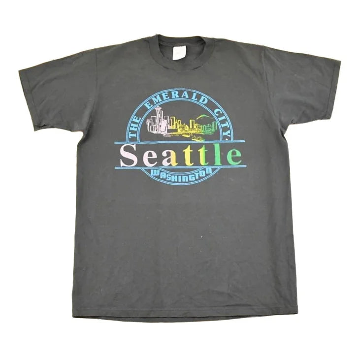 Vintage 1990's Seattle Washington Souvenir Travel T-Shirt Men's L from propervintagecanada