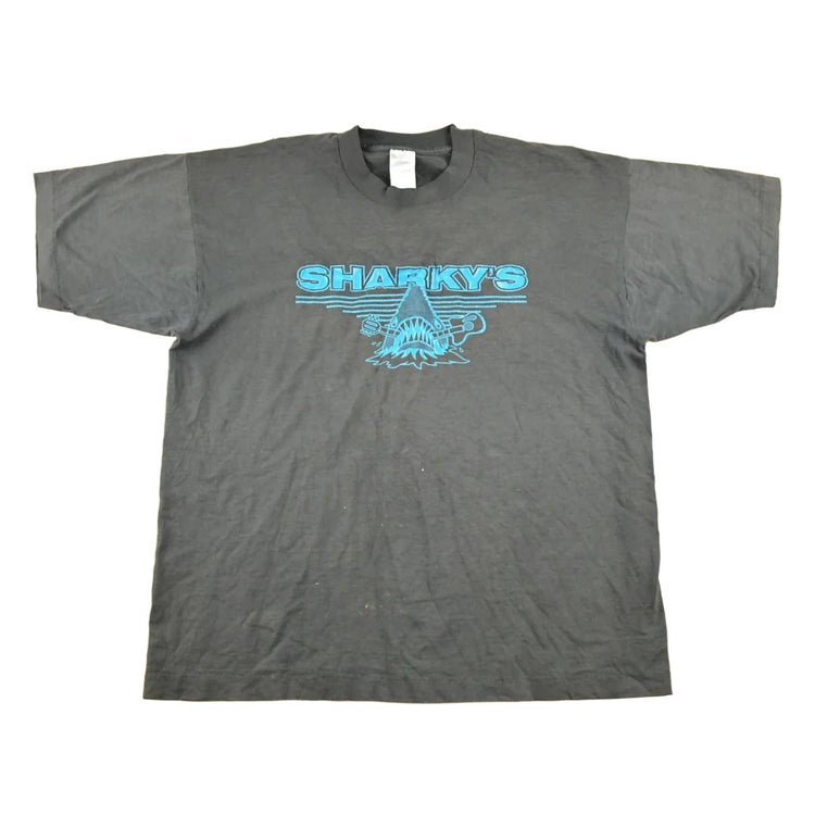 Vintage 1990's Sharky's Souvenir Travel T-Shirt Mens L from propervintagecanada
