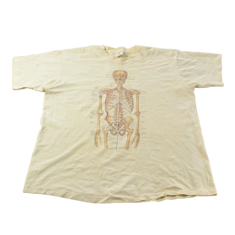Vintage 1990's Skeleton Anatomy Souvenir T-Shirt Men's L from propervintagecanada
