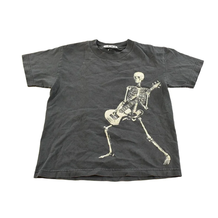 Vintage 1990's Skeleton Guitar T-Shirt Youth M from propervintagecanada