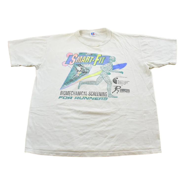 Vintage 1990's Smart Fit Biomechanical Screening Run Souvenir Travel T-Shirt Mens XL from propervintagecanada
