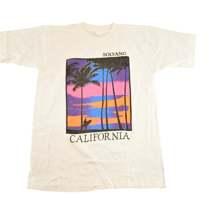 Vintage 1990's Solvang California Neon Beach Souvenir Travel T-Shirt Mens M from propervintagecanada