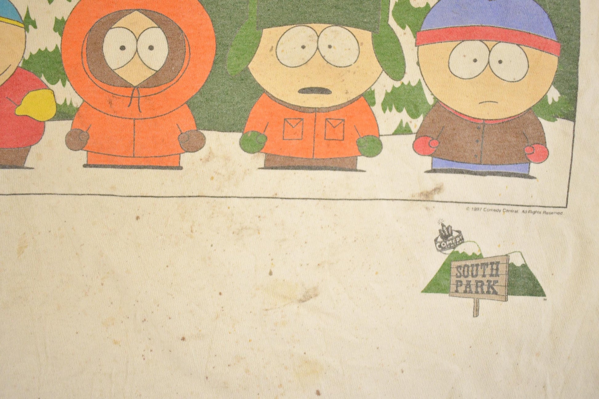 Vintage 1990's Southpark Thrashed Souvenir Cartoon T-Shirt Men's M from propervintagecanada