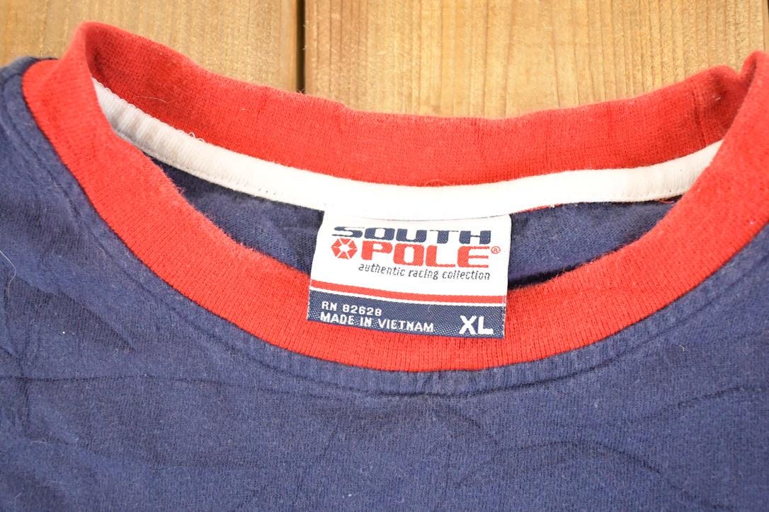 Vintage 1990's Southpole Racing Souvenir NY Streetwear T-Shirt Men's XL from propervintagecanada