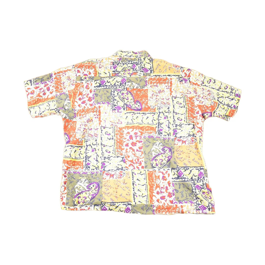 Vintage 1990's St Michael Abstract Paisley Button Up Shirt Men's XL from propervintagecanada