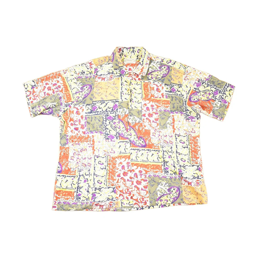 Vintage 1990's St Michael Abstract Paisley Button Up Shirt Men's XL from propervintagecanada