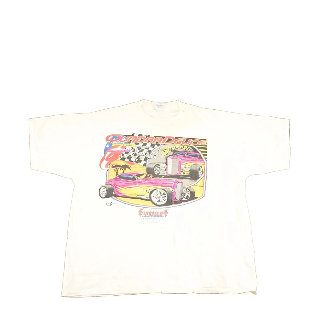 Vintage 1990's Summit Racing Ford Quadradeuce Souvenir Race T-Shirt Men's XL from propervintagecanada