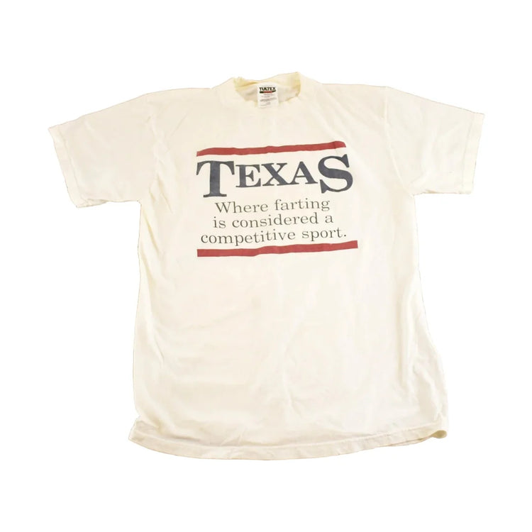 Vintage 1990's Texas Farting Souvenir Funny T-Shirt Mens M from propervintagecanada