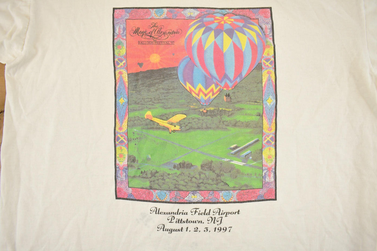 Vintage 1990's The Magic of Alexandria Balloon Festival Single Stitch Graphic Souvenir T-Shirt Men's L from propervintagecanada