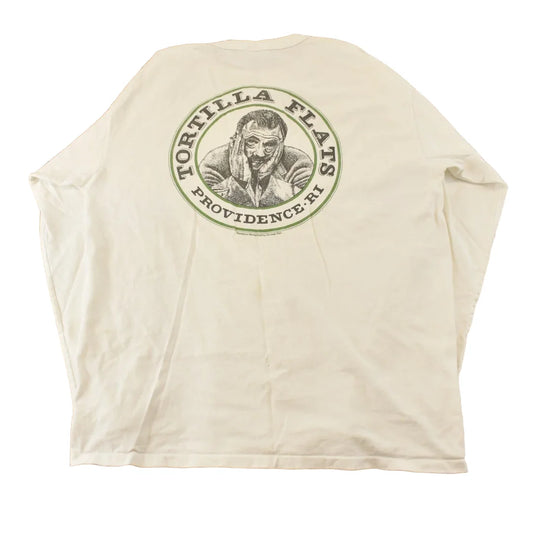 Vintage 1990's Tortilla Flats Rhode Island Promo Graphic Henley Long Sleeve T-Shirt Men's Large from propervintagecanada