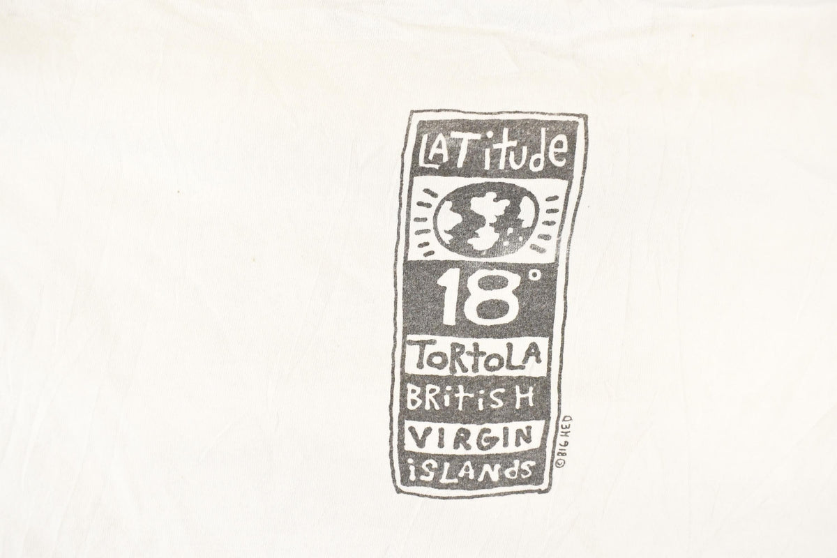 Vintage 1990's Tortola Crazy Fish Souvenir Travel T-Shirt Men's XL from propervintagecanada