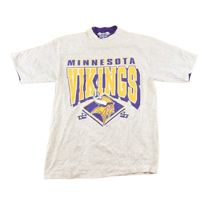 Vintage 1990's Trench Ultra Minnesota Vikings Double Sleeve NFL T Shirt Men's S from propervintagecanada