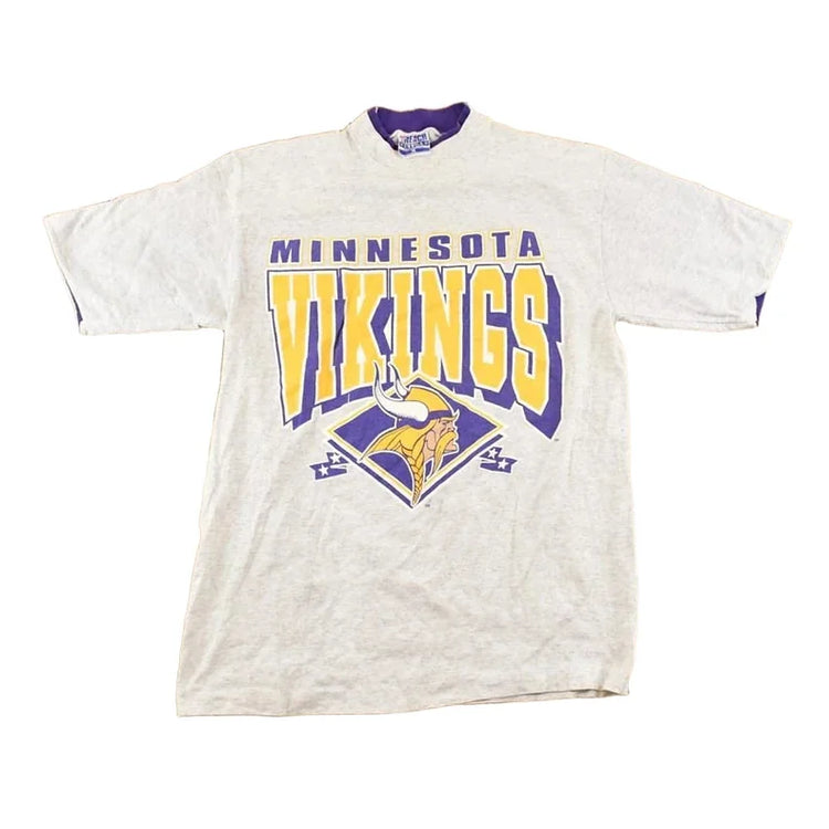 Vintage 1990's Trench Ultra Minnesota Vikings Double Sleeve NFL T Shirt Men's S from propervintagecanada