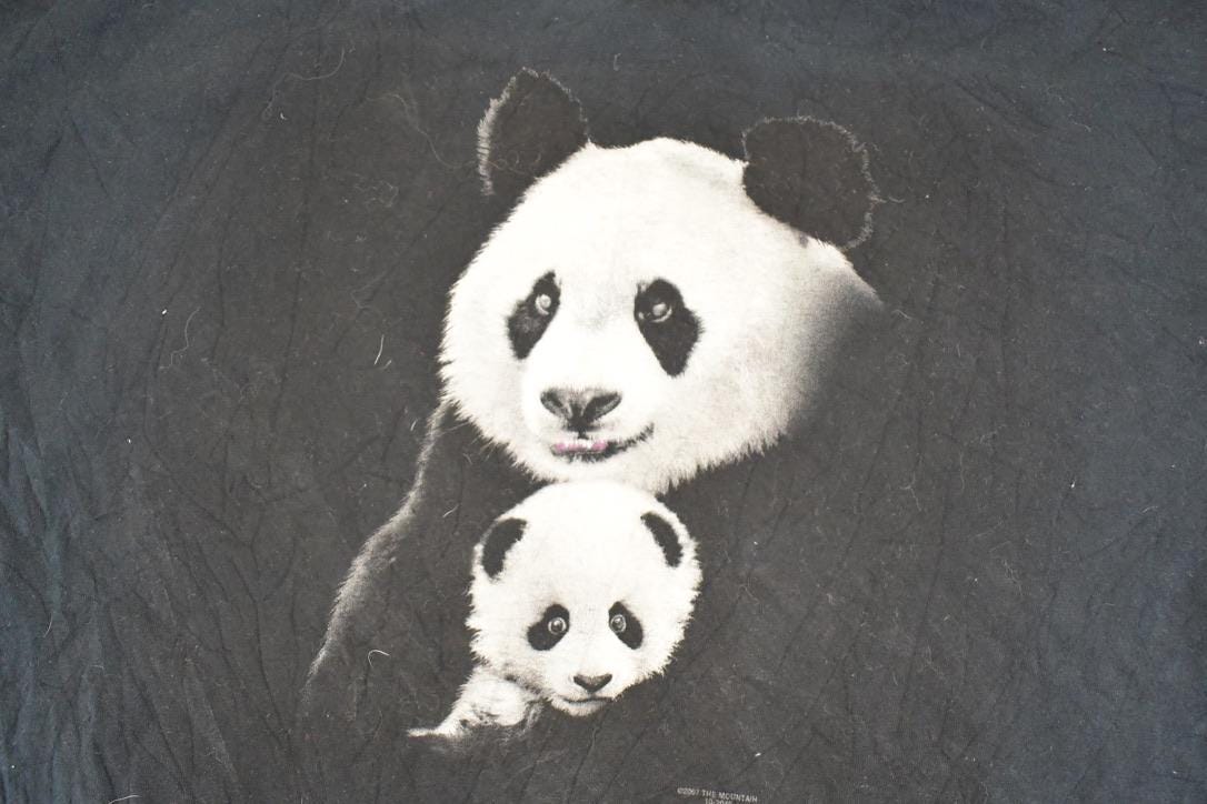 Vintage 1990's Two Pandas The Mountain Souvenir T-Shirt Men's XL from propervintagecanada
