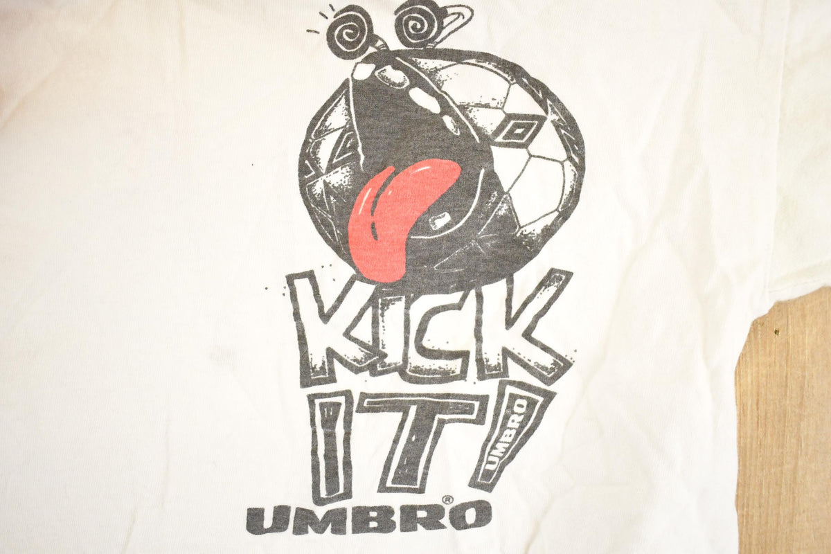 Vintage 1990's Umbro Kick It Soccer Souvenir T-Shirt Men's M from propervintagecanada