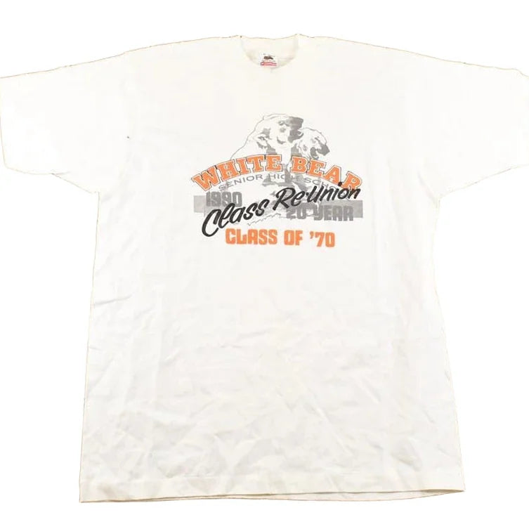 Vintage 1990's White Bear Senior High School Souvenir Reunion T-Shirt Men's L from propervintagecanada
