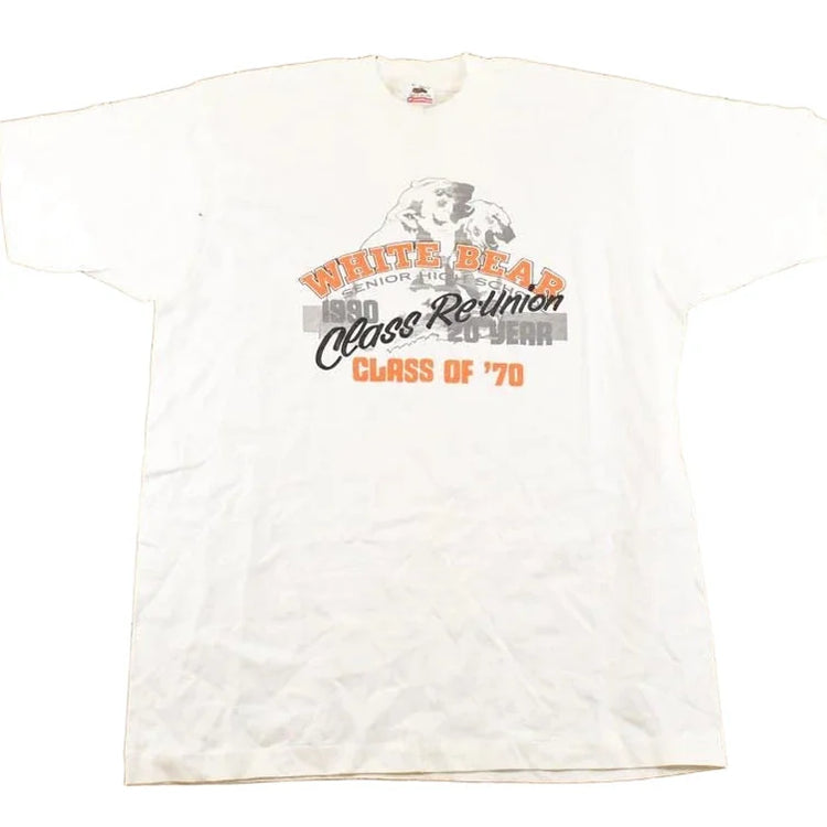Vintage 1990's White Bear Senior High School Souvenir Reunion T-Shirt Men's L from propervintagecanada
