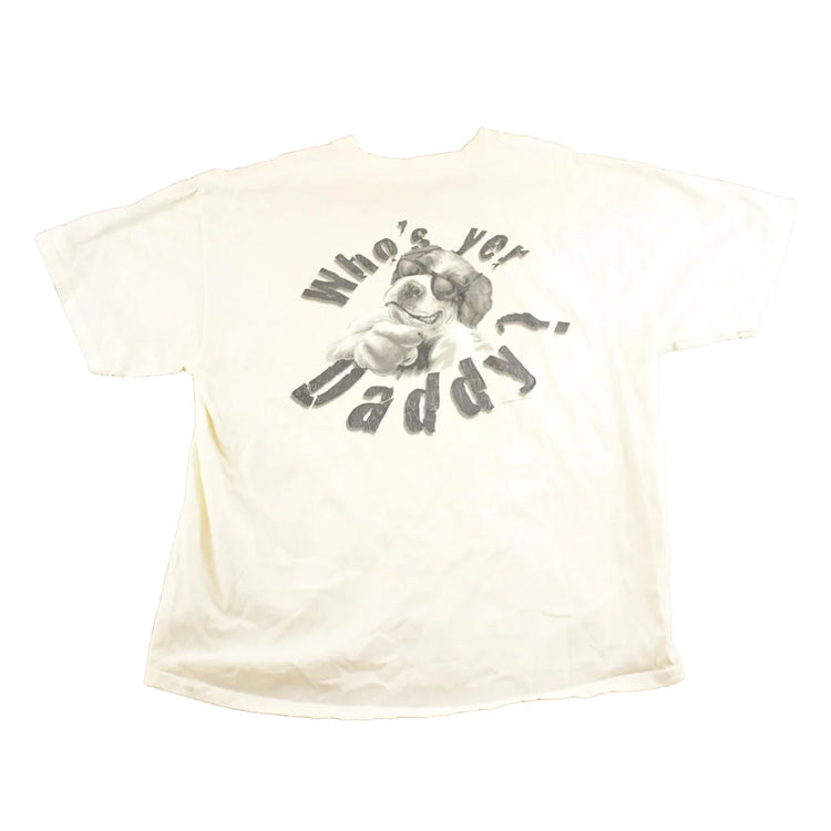 Vintage 1990's Who's Yer Daddy Big Dogs Souvenir Travel T-Shirt Mens L from propervintagecanada