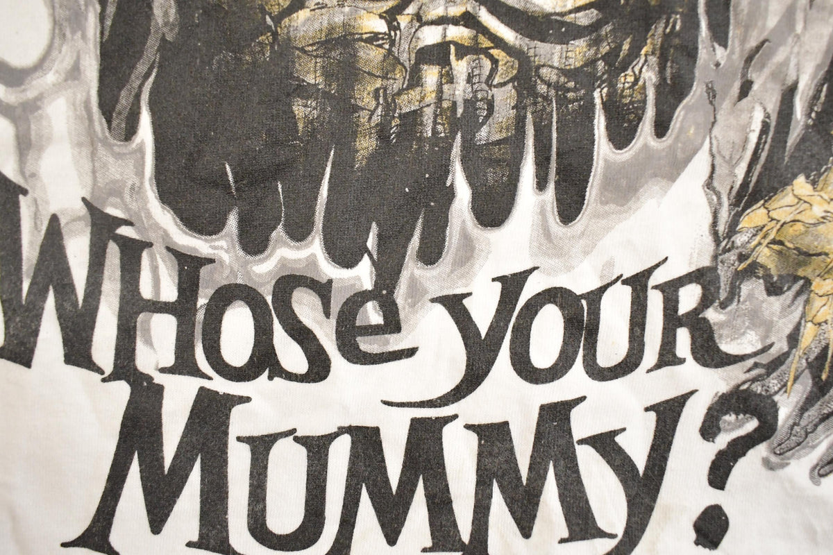 Vintage 1990's Who's Your Mummy Souvenir Scary T-Shirt Mens XL from propervintagecanada