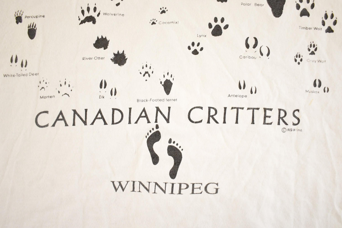 Vintage 1990's Winnipeg Canadian Critters Souvenir Travel T-Shirt Mens L from propervintagecanada