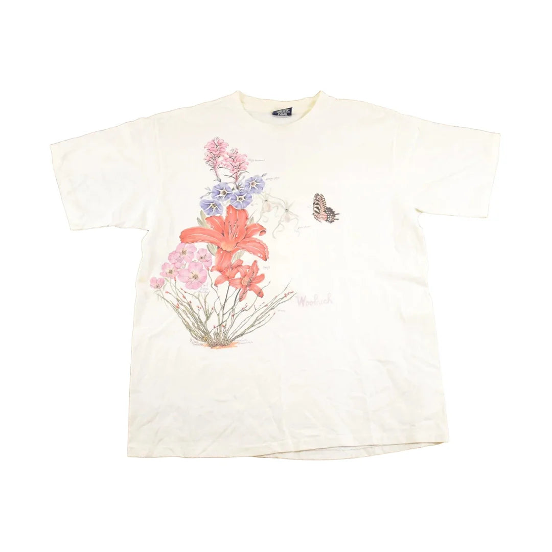 Vintage 1990's Woolrich Bees And Butterfly Souvenir Travel T-Shirt Women's L from propervintagecanada