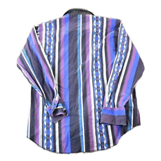 Vintage 1990's Wrangler Button Up Western Shirt Made In USA Men's Large from propervintagecanada