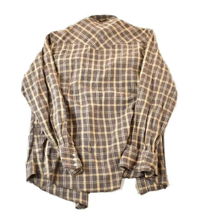 Vintage 1990's Wrangler Plaid Button Up Western Shirt Made In USA Men's Large from propervintagecanada