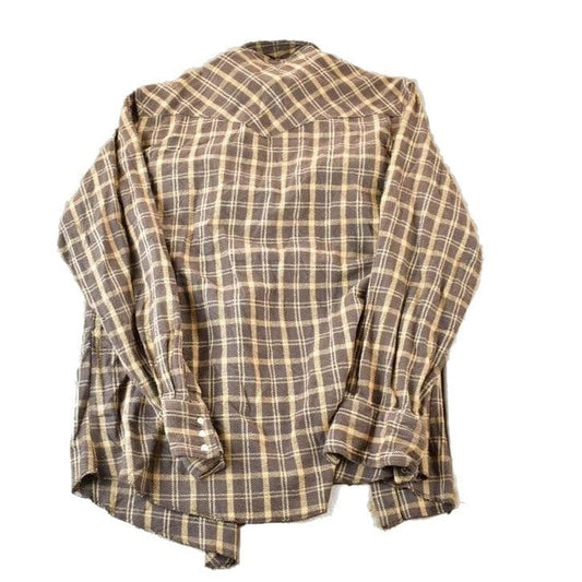 Vintage 1990's Wrangler Plaid Button Up Western Shirt Made In USA Men's Large from propervintagecanada