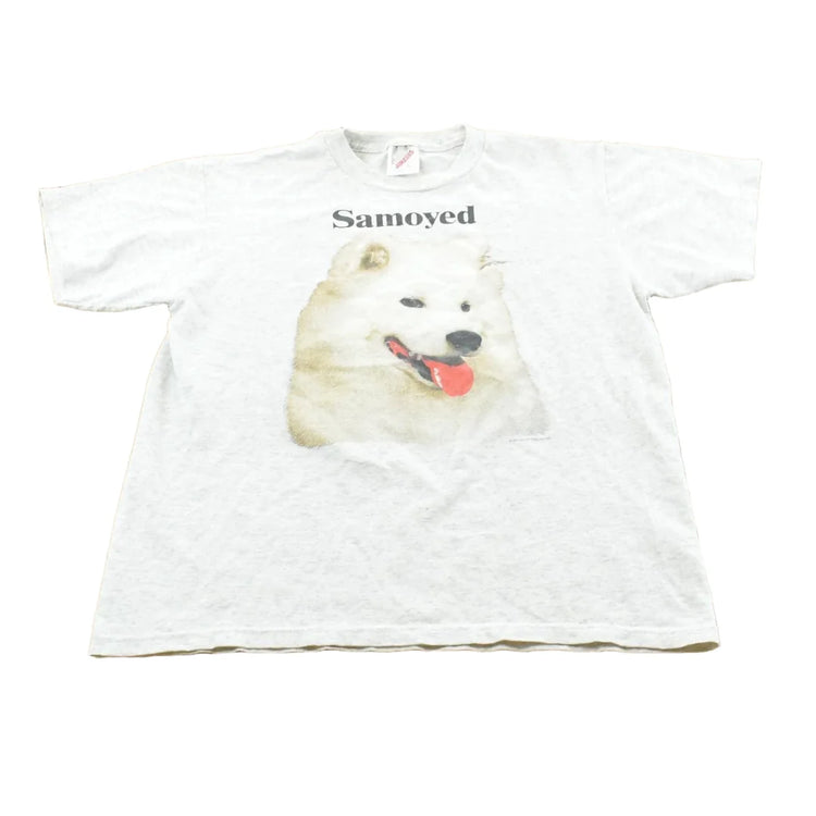 Vintage 1990 Samoyed Portrait T-Shirt Men's S from propervintagecanada