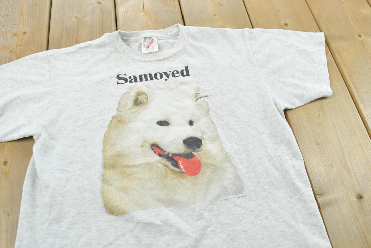 Vintage 1990 Samoyed Portrait T-Shirt Men's S from propervintagecanada