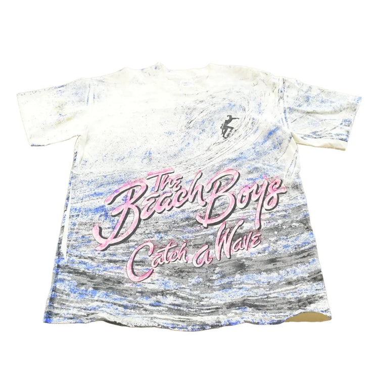 Vintage 1990 The Beach Boys Catch a Wave AOP Surfing Rock Band T-Shirt Men's M from propervintagecanada
