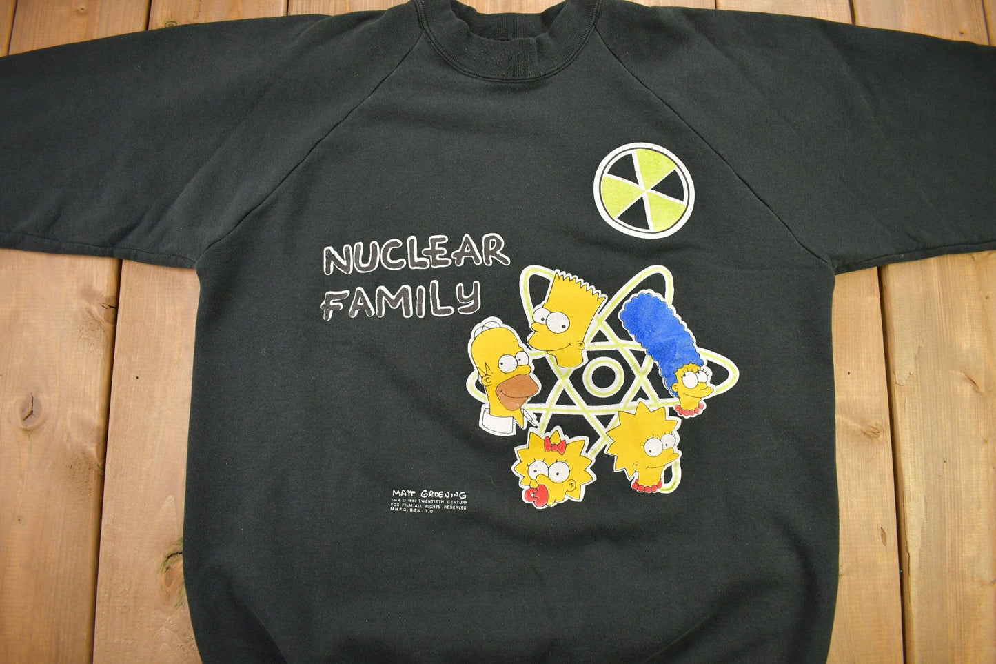 Vintage 1990 The Simpsons Nuclear Family Graphic Crewneck Sweatshirt Men's Large from propervintagecanada