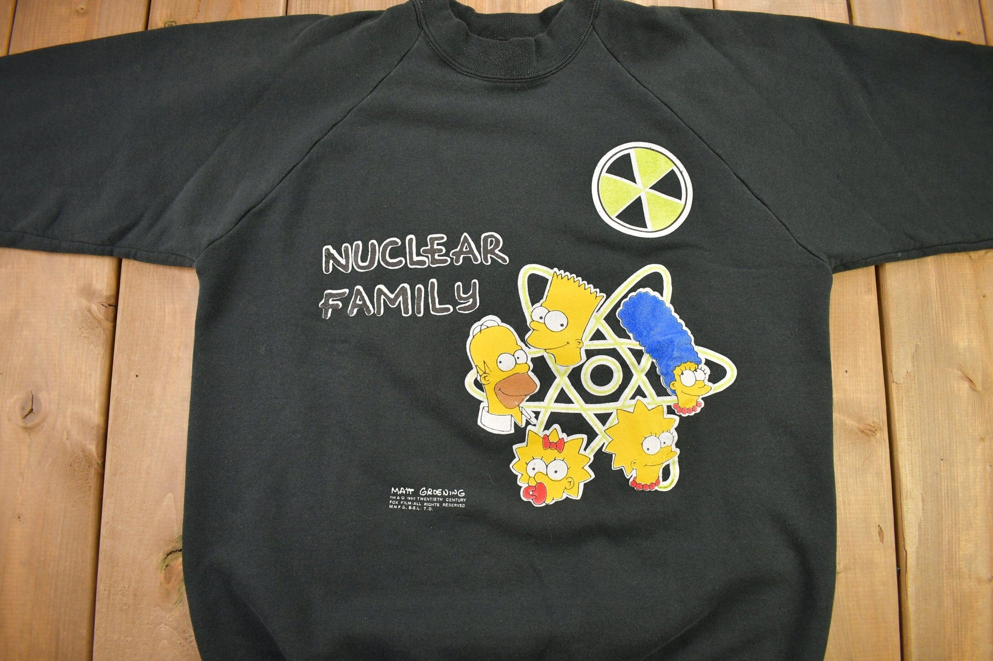 Vintage 1990 The Simpsons Nuclear Family Graphic Crewneck Sweatshirt Men's Large from propervintagecanada