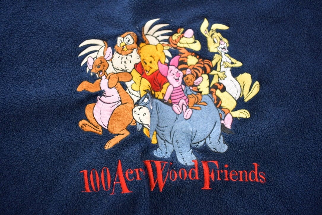 Vintage 1990s 100 Acre Wood Winnie The Pooh Disney Fleece Crewneck Men's Large from propervintagecanada