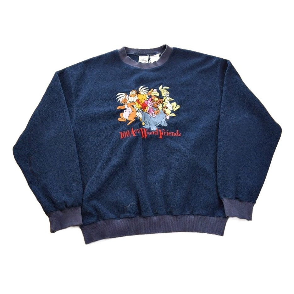 Vintage 1990s 100 Acre Wood Winnie The Pooh Disney Fleece Crewneck Men's Large from propervintagecanada