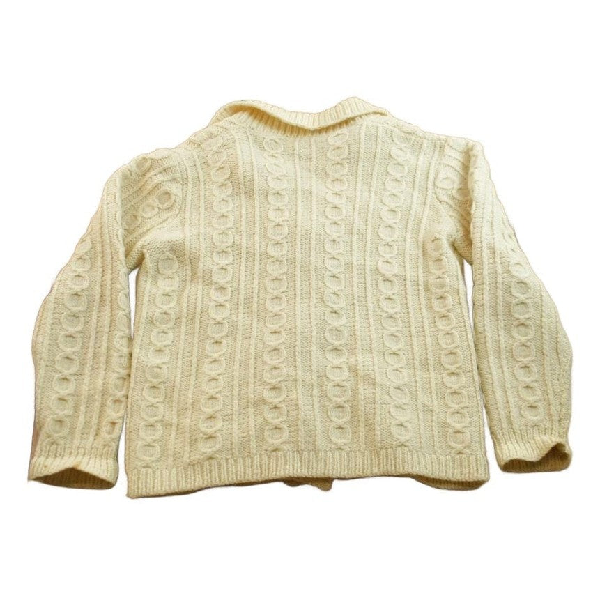Vintage 1990s 100% Wool Cable Knit Cardigan Sweater Women's M from propervintagecanada