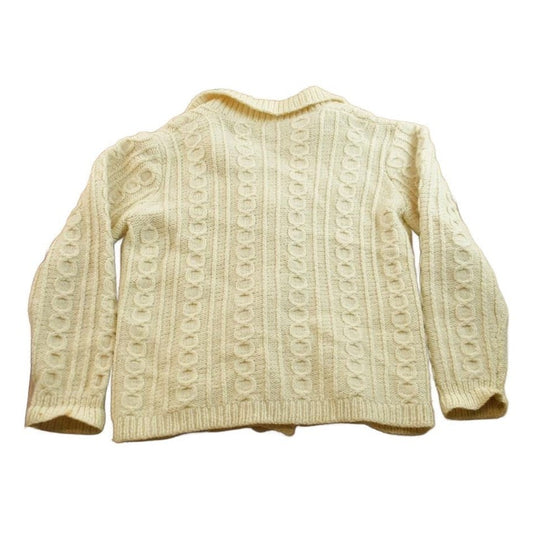 Vintage 1990s 100% Wool Cable Knit Cardigan Sweater Women's M from propervintagecanada