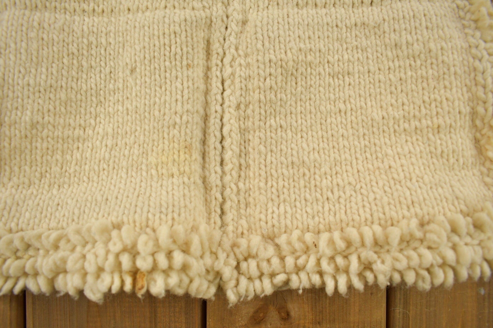 Vintage 1990s 100% Wool Hand Knit Zip Up Sweater Men's Medium from propervintagecanada