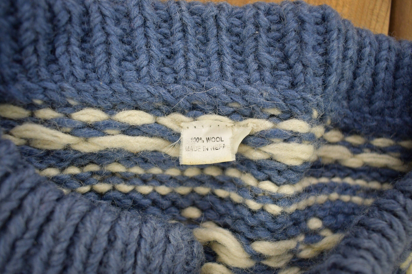 Vintage 1990s 100% Wool Henley Knit Sweater Men's 2XL from propervintagecanada