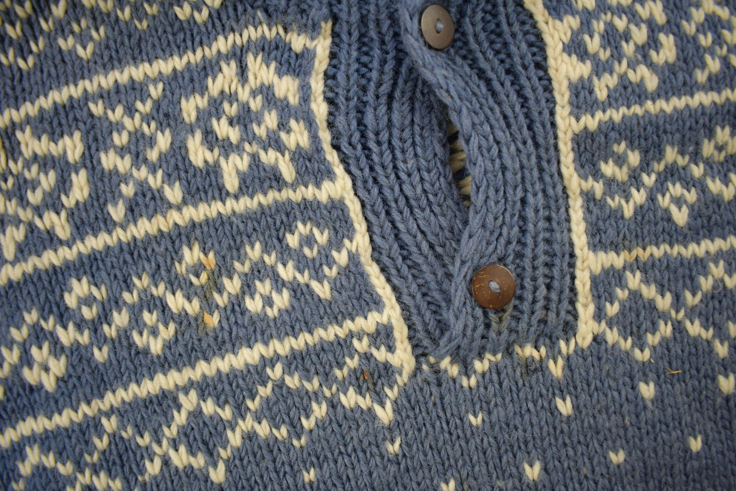 Vintage 1990s 100% Wool Henley Knit Sweater Men's 2XL from propervintagecanada